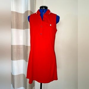 Michael Kors Woman’s Dress Medium Red Polo Tank Sleeveless Button Logo Pocket